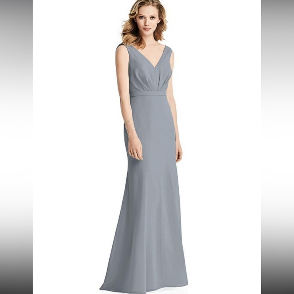 Jenny Packham Bridesmaids V-Neck Chiffon Drape Gown Evening Formal Maxi Dress 14
